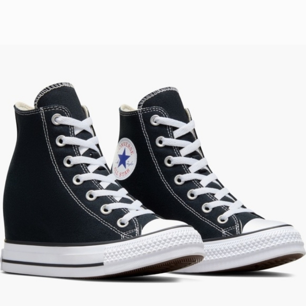 Converse Women's Black High-Top Wedge Sneaks